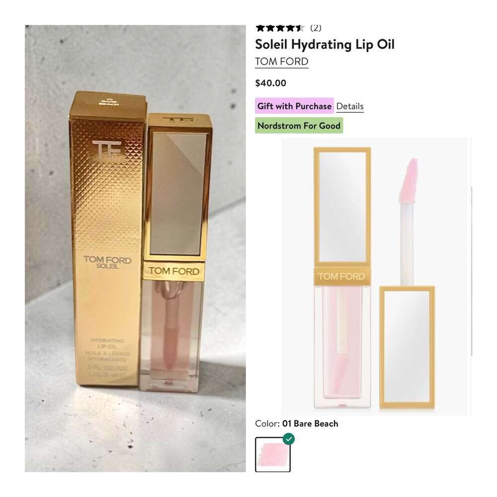 Tom Ford Soleil Hydrating Lip Oil in 01 Bare Beach
